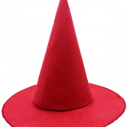 Mey İthalat® Kırmızı Renk Keçe Cadı Şapkası Yetişkin Çocuk Uyumlu 35X38 cm