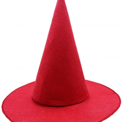 Mey İthalat® Kırmızı Renk Keçe Cadı Şapkası Yetişkin Çocuk Uyumlu 35X38 cm