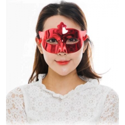 Mey İthalat® Kırmızı Renk Kostüm Partisi Extra Parlak Balo Maskesi 15x10 cm