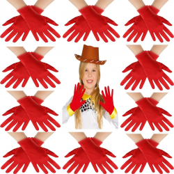 Mey İthalat® Kırmızı Renk Likralı 23 Nisan 29 Ekim 19 Mayıs Gösteri Bando Eldiveni 10 Çift ( 20 Adet )