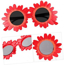 Mey İthalat® Kırmızı Renk Papatya Şekilli Parti Gözlüğü 18x10 cm