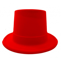 Mey İthalat® Kırmızı Renk Plastik Nubuk Kadife Kaplama Fötr Şapka 11 cm