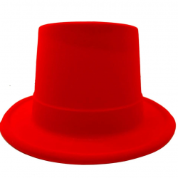 Mey İthalat® Kırmızı Renk Plastik Nubuk Kadife Kaplama Fötr Şapka 11 cm