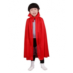 Mey İthalat® Kırmızı Renk Yakalı Pelerin Çocuk Boy 90 cm