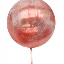 Mey İthalat® Kırmızı Simli Yuvarlak Şeffaf Balon 24 İnç