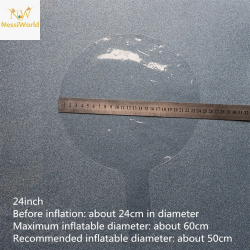 Mey İthalat® Kırmızı Simli Yuvarlak Şeffaf Balon 24 İnç