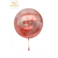 Mey İthalat® Kırmızı Simli Yuvarlak Şeffaf Balon 24 İnç