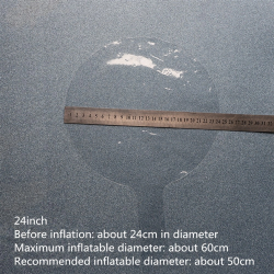 Mey İthalat® Kırmızı Simli Yuvarlak Şeffaf Balon 24 İnç