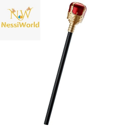 Mey İthalat® Kırmızı Topuzlu Kral Asası Kraliyet Asası 40 cm