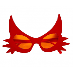 Mey İthalat® Kırmızı Renk Bıyık Tasarımlı Kedi Gözlüğü 19x11cm