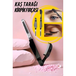 Mey İthalat® Kirpik Fırçası Kaş Tarağı Kaş ve Kirpik Fırçlı Tarak