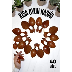 Mey İthalat® Kısa Oyun Kaşığı Halk Oyunu Kaşığı - Kına Kaşığı Kısa Saplı Zeybek Oyun Kaşığı 40 ADET