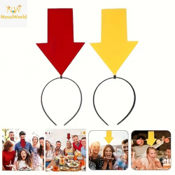 Mey İthalat® Kişiselleştirilebilir Ok İşaretli Mesaj Tacı (2’li Set Sarı-Kırmızı)