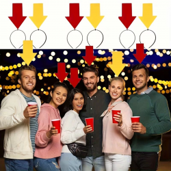 Mey İthalat® Kişiselleştirilebilir Ok İşaretli Mesaj Tacı (2’li Set Sarı-Kırmızı)