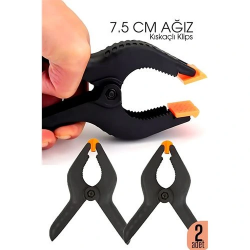 Mey İthalat® Kıskaç Klips Yaylı Işken ce Plastik Kelepçe Güçlü Mafsallı Çene 6 inç 7,5 cm ağız