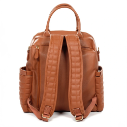 Mey İthalat®   Kitty Deri Anne Bebek Bakım Sırt Çantası 7271 Taba