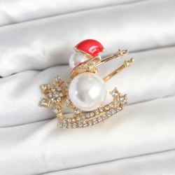 Mey İthalat® Kızaklı Kardan Adam Model Yılbaşı Temalı Broş