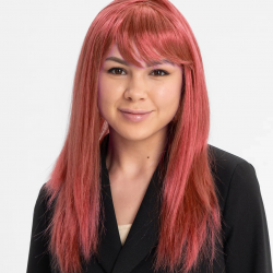 Mey İthalat® Kızıl Renk Düz Kesim Uzun Parti Peruğu Takma Saç