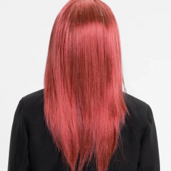 Mey İthalat® Kızıl Renk Düz Kesim Uzun Parti Peruğu Takma Saç