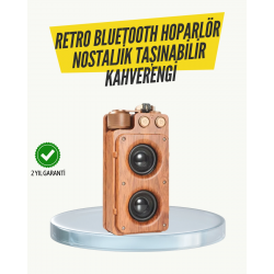 Mey İthalat® Klasik Görünümlü Bluetooth Hoparlör 360 Derece Stereo ve FM Radyo