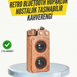 Mey İthalat® Klasik Görünümlü Bluetooth Hoparlör 360 Derece Stereo ve FM Radyo