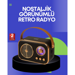 Mey İthalat® Klasik Retro Radyo – Bluetooth Destekli, FM Özellikli Şarjlı Hoparlör