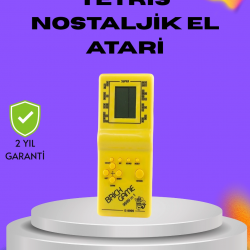 Mey İthalat® Klasik Tetris Oyunu El Konsolu – Taşınabilir Pil ile Çalışan Retro El Aterisi
