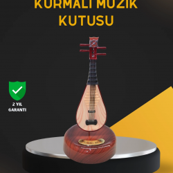 Mey İthalat® Klasik Ud Figürlü Melodili Müzik Kutusu Şık Hediyelik
