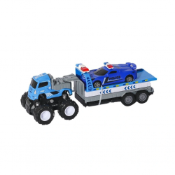Mey İthalat® KLX600-361 Sürtmeli Die Cast 4x4 Polis Arabası Taşıyıcılı -Vardem