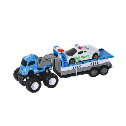 Mey İthalat® KLX600-361 Sürtmeli Die Cast 4x4 Polis Arabası Taşıyıcılı -Vardem