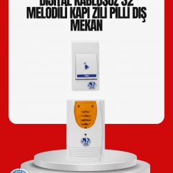 Mey İthalat® Kolay Kullanımlı Kablosuz Kapı Zili Şık ve Sade Tasarım