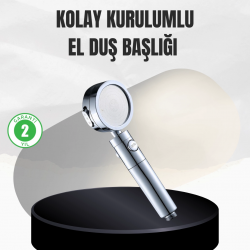 Mey İthalat® Kolay Montajlı 3 Modlu Yüksek Basınç Duş Başlığı