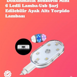 Mey İthalat® Kolay Montajlı, Çok Renkli USB Şarjlı Kablosuz Araç İçi Işık Seti