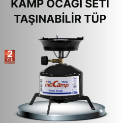 Mey İthalat® Kompakt Kamp Ocağı Seti Gaz Tüplü Ayarlanabilir Alevli 400g Hafif Tasarım