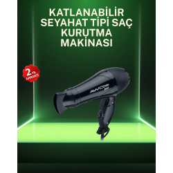 Mey İthalat® Kompakt Katlanabilir Saç Kurutma Makinesi Ev ve Seyahat Uyumlu