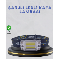 Mey İthalat® Kompakt LED Kafs Feneri USB Şarjlı Manyetik 2 Işık Modlu 215 Lümen