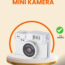 Mey İthalat® Kompakt Mini Kamera Retro Tasarım 128GB Hafıza 1080P Video