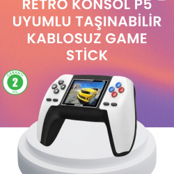 Mey İthalat® Kompakt Retro Oyun Konsolu | P5 GamePad ile Eski Günlere Dönün