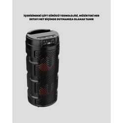 Mey İthalat® Kompakt Tasarım, Yüksek Ses Performansı – Çoklu Giriş Seçenekli Kablosuz Hoparlör (Bluetooth, USB, SD Kart, AUX)