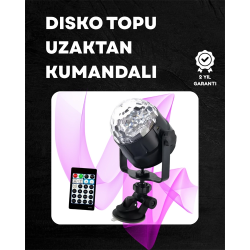 Mey İthalat® Kompakt Tasarımlı, Döner Renkli LED Disko Topu - Ev ve Profesyonel Kullanım