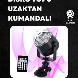 Mey İthalat® Kompakt Tasarımlı, Döner Renkli LED Disko Topu - Ev ve Profesyonel Kullanım