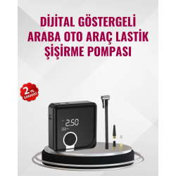 Mey İthalat® Kompakt Tasarımlı LED Işıklı Taşınabilir Hava Kompresörü