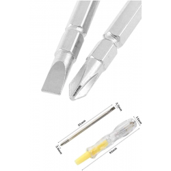 Mey İthalat® Kontrol Kalemi Çift Başlıklı Şeffaf Elektrik Testi Değişken Uçlu