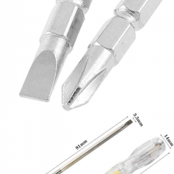 Mey İthalat® Kontrol Kalemi Çift Başlıklı Şeffaf Elektrik Testi Değişken Uçlu