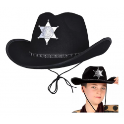 Mey İthalat® Kovboy Şerif Şapkası Siyah 12 Adet - Kostüm, Parti ve Gösteri Şapkası