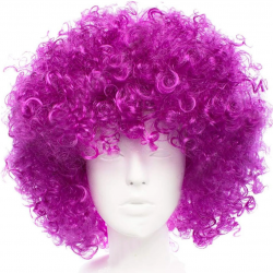Mey İthalat® Koyu Mor Renk Violet Afro Bonus Saç Peruk