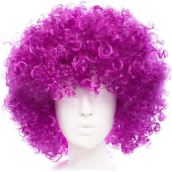 Mey İthalat® Koyu Mor Renk Violet Afro Bonus Saç Peruk