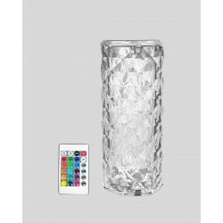 Mey İthalat® Kristal RGB LED’li Kumandalı Masa ve Gece Lambası – Renkli Işık Modlarıyla Şık Dekoratif Aydınlatma