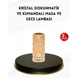 Mey İthalat® Kristal Tasarımlı RGB LED Gece Lambası – Kumandalı, Renk Değiştiren Dekoratif Işık
