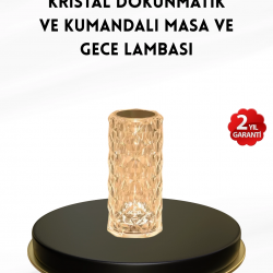 Mey İthalat® Kristal Tasarımlı RGB LED Gece Lambası – Kumandalı, Renk Değiştiren Dekoratif Işık